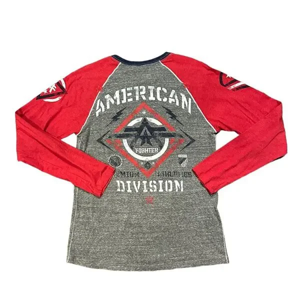 American Fighter By Buckle Mens Medium Long Sleeve Baseball style Shirt - Picture 2 of 3